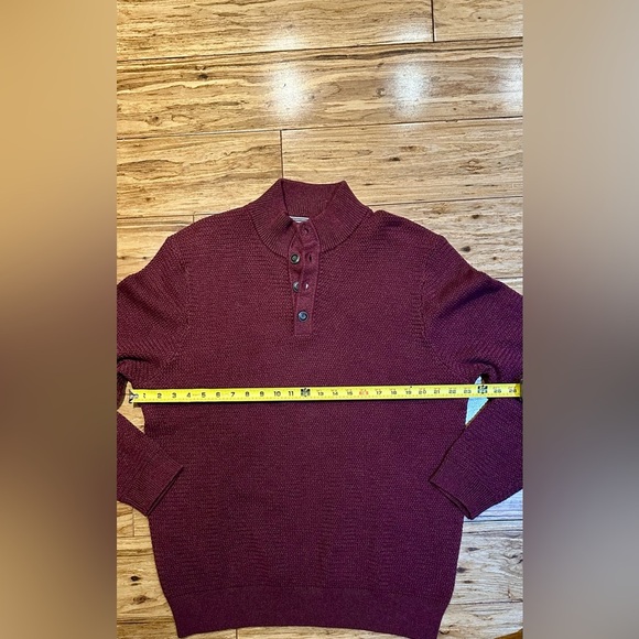 NWT Jos A Bank Sweater Mens XL Red Maroon Long Sleeve Sweater 100% Cotton‎ - Picture 6 of 8